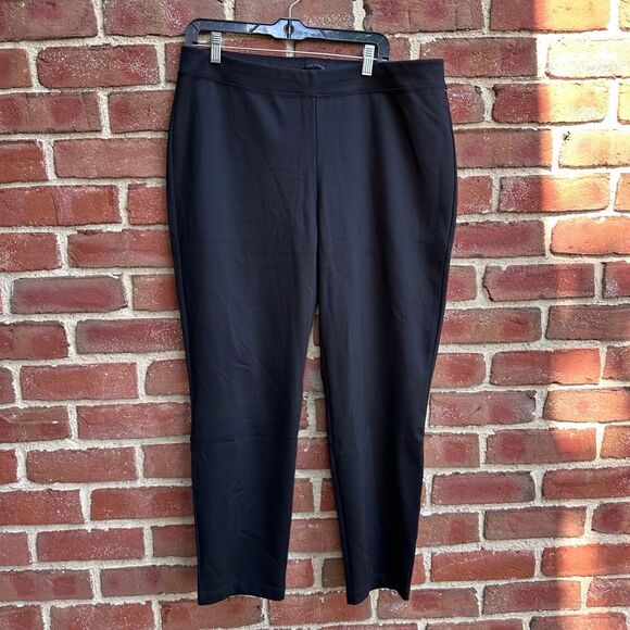 Eileen Fisher $198 ponte Stretch Tencel Black Ankle Pant XL NEW - Picture 1 of 6